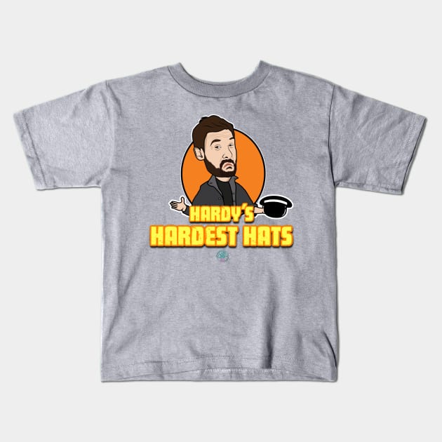 Hardy's Hardest Hats: The Podcast Kids T-Shirt by Cold Callers Comedy